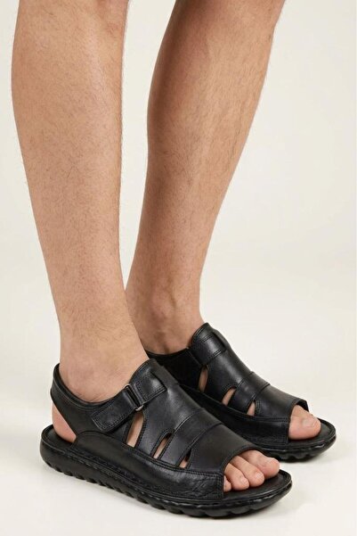 Papuçcity Emr 1830 Genuine Leather Men's Orthopedic Sandals Shoes