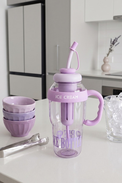 Kitchen Life Ice Bottle Detox Water Bottle with Straw 1300 ml