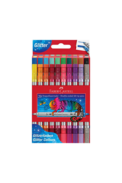 Faber Castell Faber - Castell Çift Uçlu Keçeli Kalem Seti Simli 20 Renk