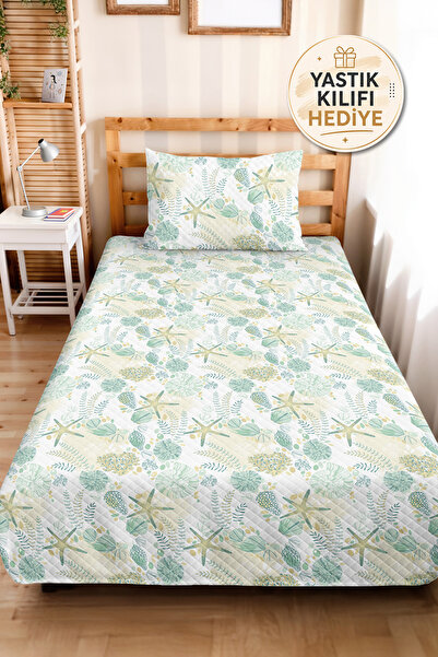 Evimde Bambaşka Sea Shell Mint Young Room Single Pique Set - Marine Beige 160...