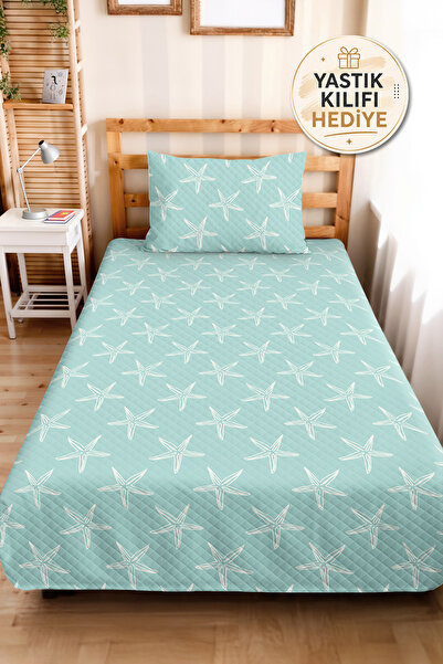 Evimde Bambaşka Denizyıldız Mint Young Room Jednostruki Pique Set - Morsko be...