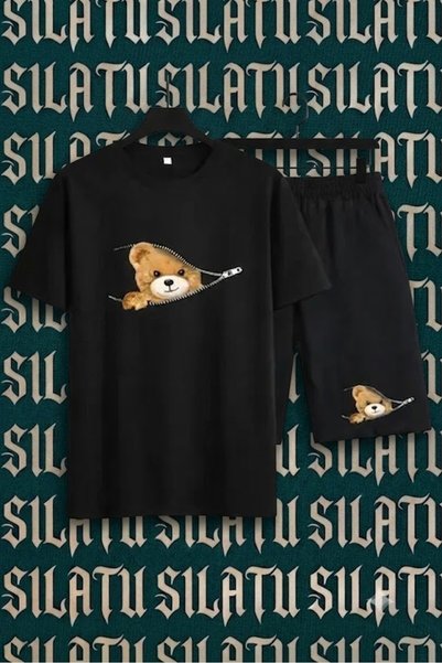 SILATU ΣΕΤ ΣΟΡΤΣ ΚΑΙ ΜΠΛΟΥΖΑΚΙ UNISEX ΜΕ ΦΕΡΜΟΥΑΡ ΚΑΙ ΣΤΑΜΠΑ ΑΡΚΟΥΔΑΚΙ