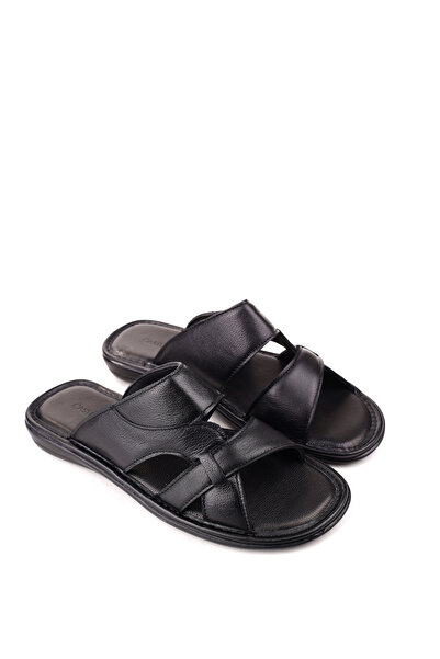 Castle Black 8521 Men's Orthopedic Sole Genuine Leather Slippers