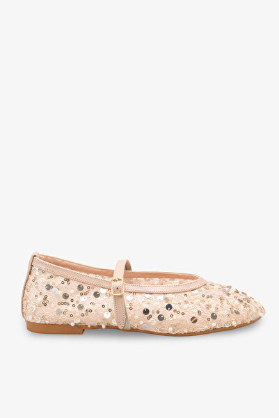 İNNABUTİKK Siera Women's Beaded Ballerinas - Beige