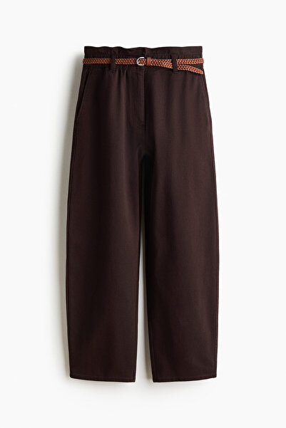 H&M Barrel Paçalı ve Kemerli Pantolon