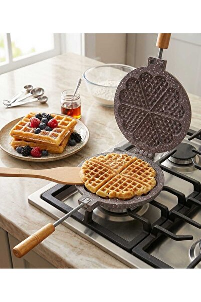 elciavmm Granit Ocak Üstü Waffle Tavası - El Waffle Tavası - Ocak Üstü Kamp W...
