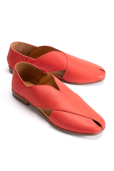PASSAGE SHOES Women's Genuine Leather Ballerinas 1041 Red