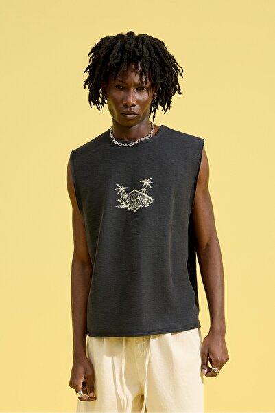 LEFTIES Baskılı askılı t-shirt