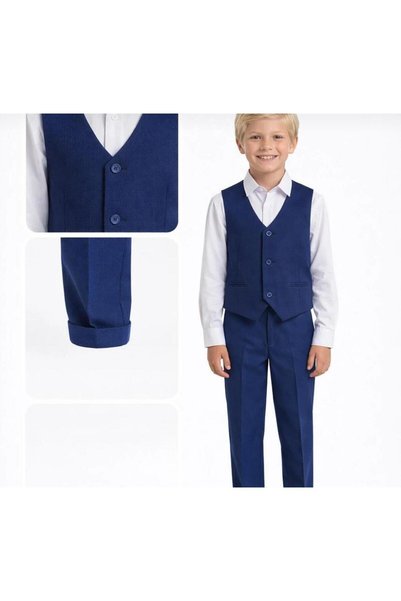 AYKİDSCLUP Boy's Navy Blue Classic Suit – 55891