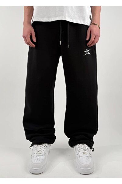 zaee Winter Star Embroidered Adjustable Leg Baggy Sweatpants