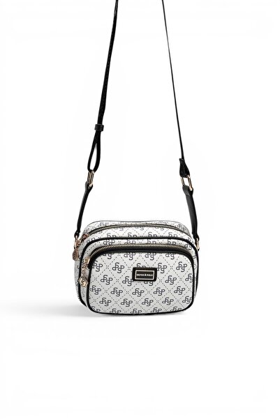 Silver Polo White - Black Monogram Women's Crossbody Bag Sp1111
