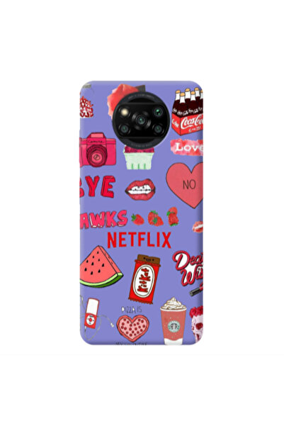 Other Xiaomi Poco X3 /X3 Pro pizza is my valentine Purple Colored Silicone TP...