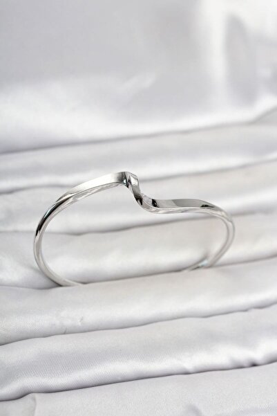 norsary Silver Color Brass Zigzag Model Women's Bracelet