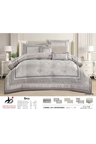Xido Nefirn 8-Piece Summer Quilted Comforter Set - Luxury Microfiber with Ele...