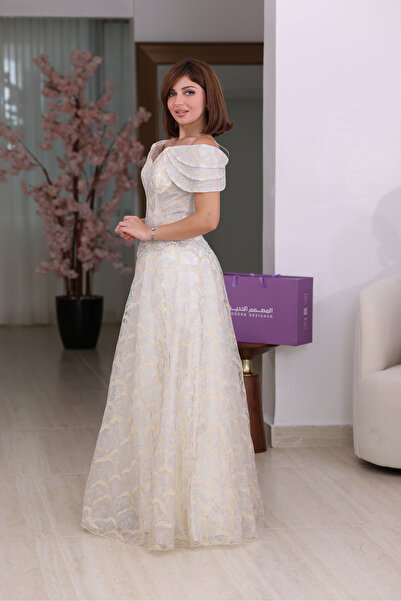 modern designer فستان سهرة اوف شولدر