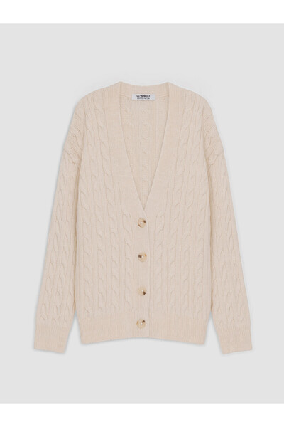 LC Waikiki Vizyon New Season V-Neck Girls' Knitwear Cardigan