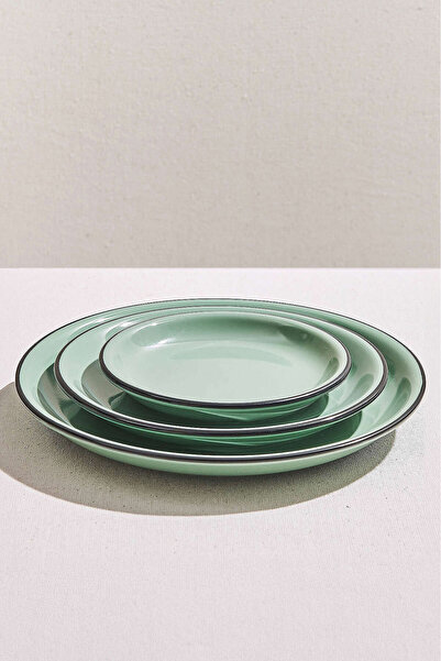 Paşabahçe Olive Electrum Ceramic Dinner Plate, Dinner Plate, 1 Piece