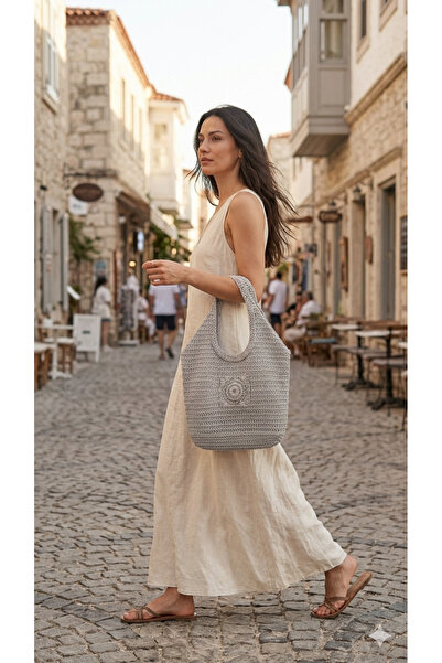 DUBLİNO KİDS Bohemian Style 100% Embroidered Knitted Shoulder Bag