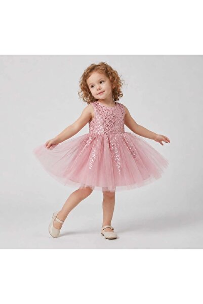 LİLİYUM Girls' Sequin Tulle Princess Evening Dress Birthday Party Wedding Spe...