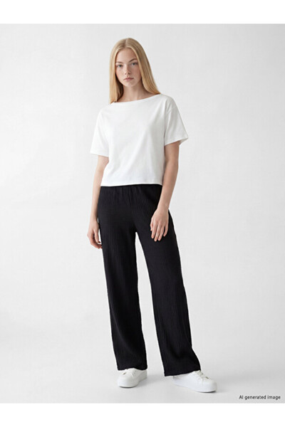 LC Waikiki Rmz Gi̇yi̇m Farkiyla Women's Textured Pants with Waist Cord