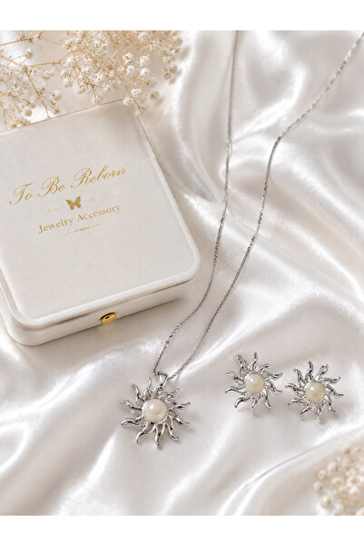 To Be Reborn JEVELRY ACCESSORY SELDA AÇIKEL Çelik Takı Seti Güneş Kolye Küpe