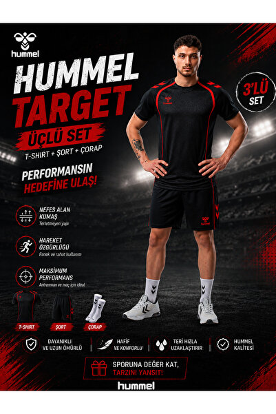 hummel Target Üçlü Yaz Seti T-shirt -Şort-Çorap