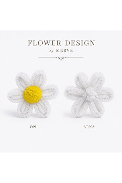 Flower desıgn by Merve El Emeği Yoğun Papatya Şönil Hobi Figürü 4x4 cm (25 Adet)