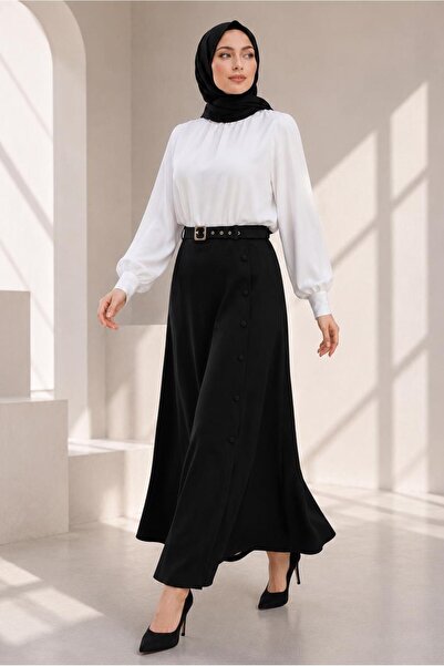 Alvina Belted Button Detail Skirt 60667