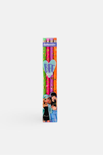 Main Paper 4 Pcs Big Dream Girls Pencils, Multicolor