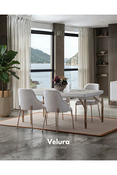 Velura Home & Living Felix Yemek Masası & Mutfak Masası - 6 Sandalye