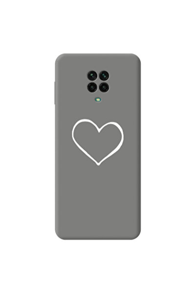 Other Xiaomi Redmi Note 9 Pro White heart Grey Colored Silicone TPU Θήκη