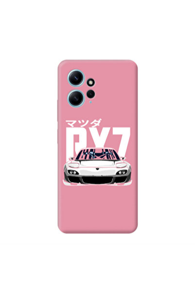 Other Xiaomi Redmi Note 12 4G Car Rx7 Pink Colored Silicone TPU Θήκη