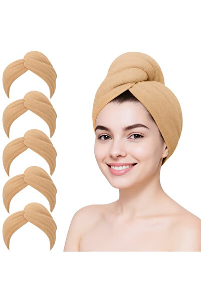 GGEROU Travel Disposable Microfiber Hair Towel, 5 Packs Hair Turbans for Wet ...