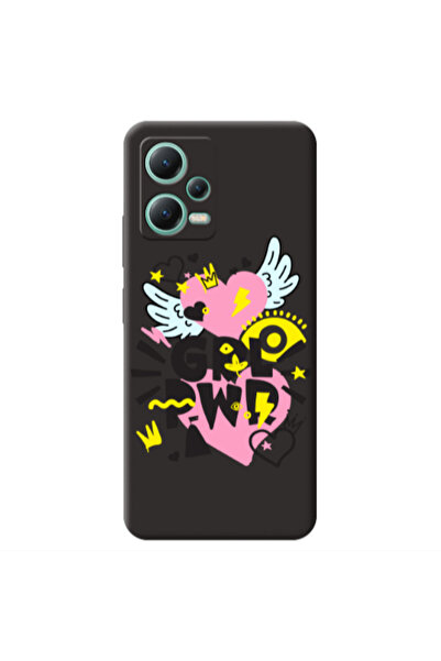 Other Xiaomi Redmi Note 12 Pro 5G Grl Pwr Black Colored Silicone TPU Θήκη