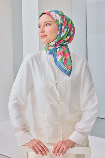 Silk Home Velora Scarf Floral Indigo