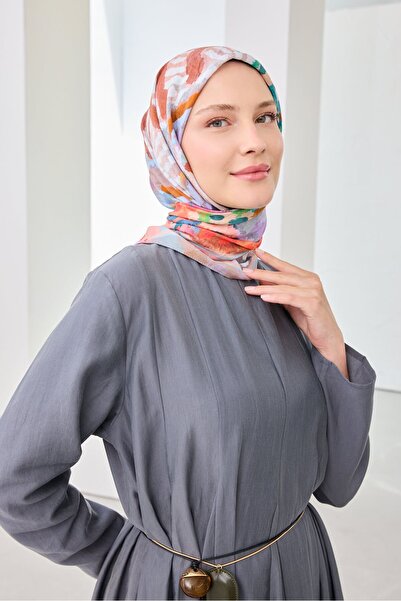 Silk Home Velora Scarf Illustration Art Lavender