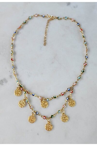 Handmade Κολιέ με αλυσίδα και μάτια
