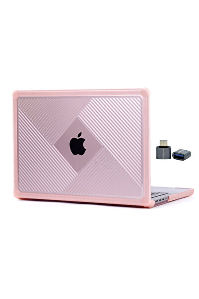 Mcstorey MacBook Pro 14.2 Inch Protected Corner Design Transparent Pink Case ...