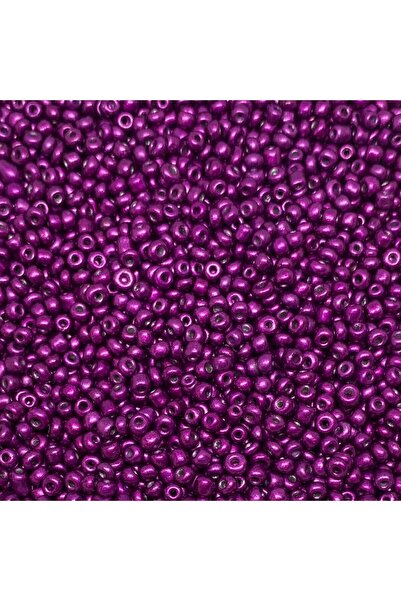 Bi hızlı 8/0 Cam Kum Boncuk, Takı Yapım Boncuğu, 3 mm, 40 gram Metalik Mor
