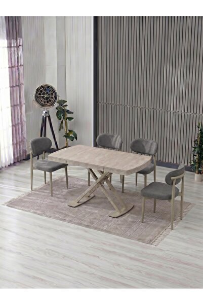 JoyMassa VENOXA 70X110 MDF MASA / 4 POLO SANDALYELİ MASA TAKIMI