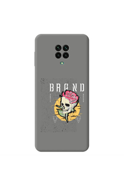 Other Xiaomi Redmi Note 9 Pro Skull Roses Grey Colored Silicone TPU Θήκη