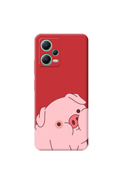 Other Xiaomi Redmi Note 12 Pro 5G Piggy 1 Red Colored Silicone TPU Θήκη