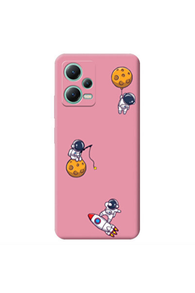 Other Xiaomi Redmi Note 12 Pro 5G Cute astronauts Pink Colored Silicone TPU Θήκη