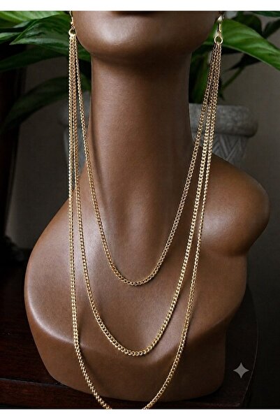 Shiklik Chain Earring Necklace Double Sided - Multiple Combination Chains