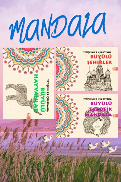 Kızıl Panda Yayınevi Yetişkinler Için Boyama Kitabı Seti - MANDALA