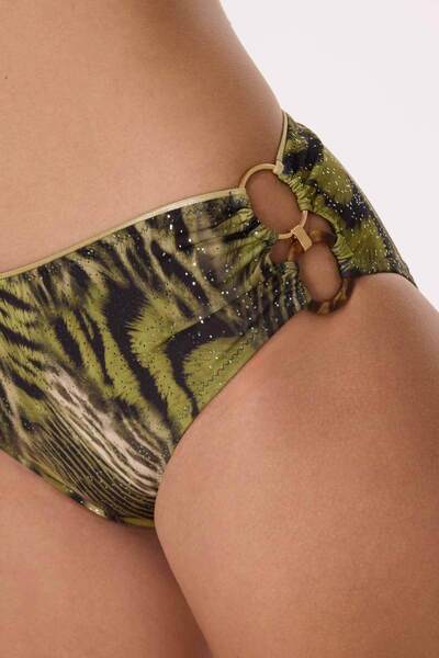 AYYILDIZ 5630 Green Glitter Leopard Balconette Bikini Set