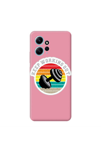 Other Xiaomi Redmi Note 12 4G Keep working out Pink Colored Silicone TPU Θήκη