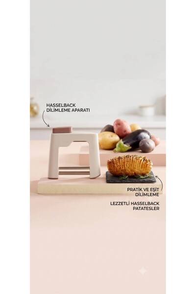 HB LİFE Hasselback Cutter Practical Vegetable and Potato Slicer |   Equal Cut...