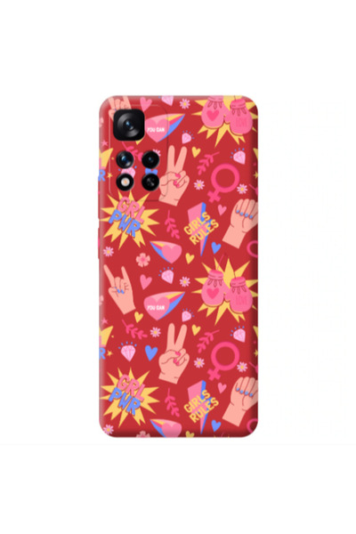 Other Xiaomi Redmi Note 11 Pro 5G Grl Pwr 2 Red Colored Silicone TPU Θήκη