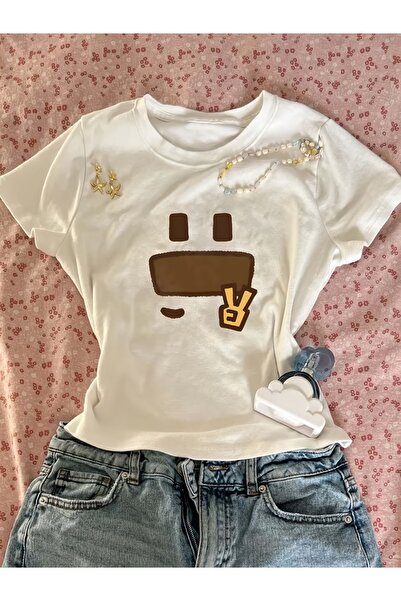Touz Moda Kemer Boy Domo Kun Wombat Glasses Characters Crop Blouse